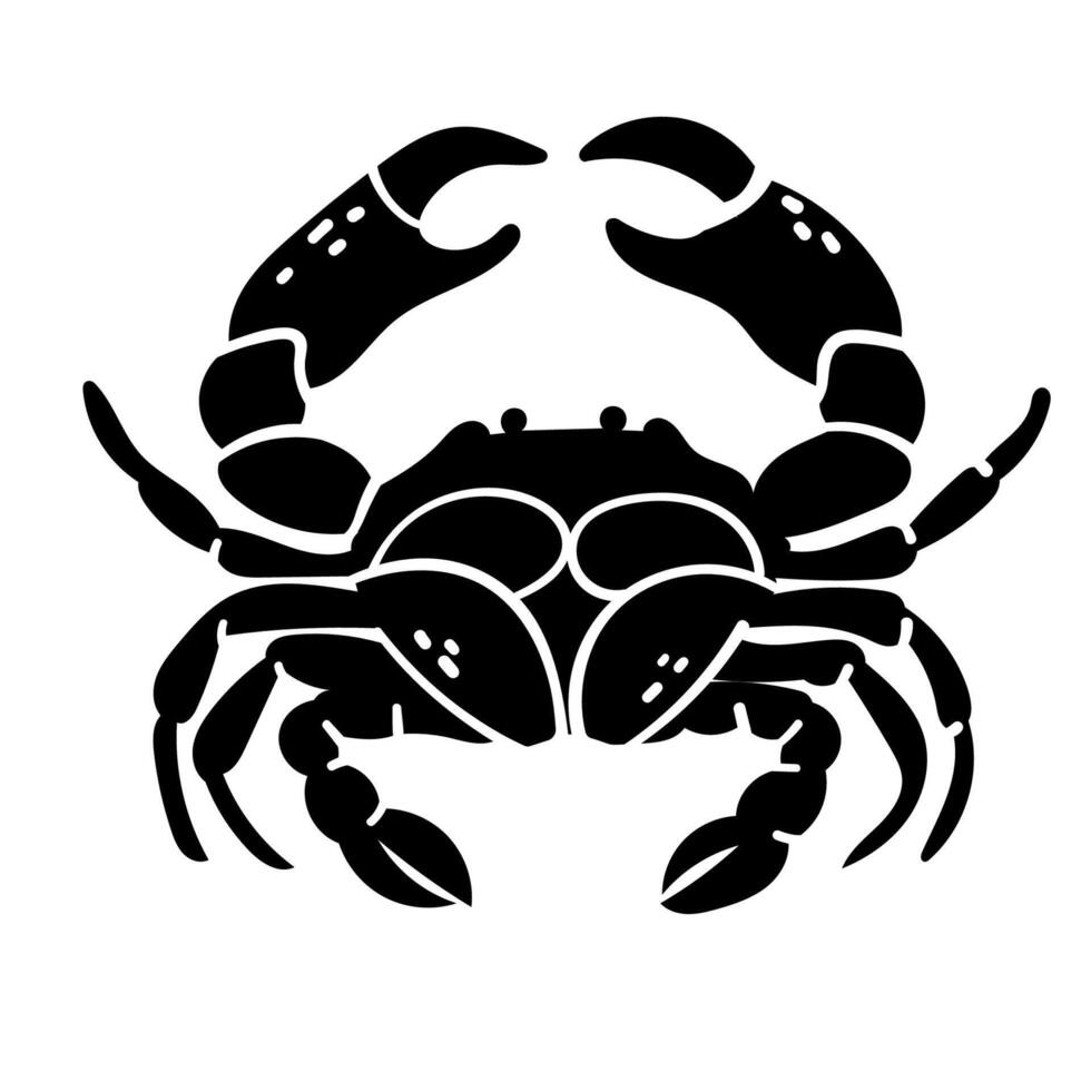 Seafood silhouettes flat illustration. Marine animal shapes. vector