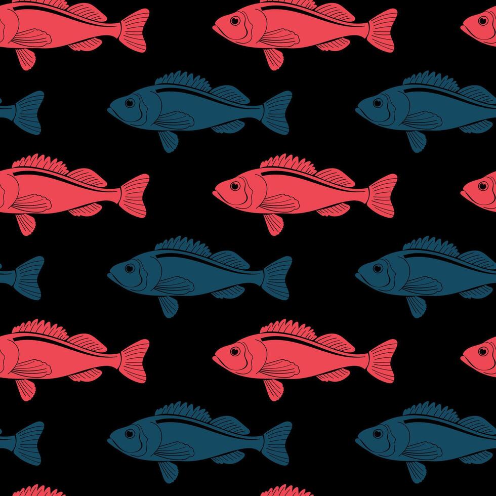 Seamless pattern with fishes. Perfect for fabric design, poster, print, decor element vector