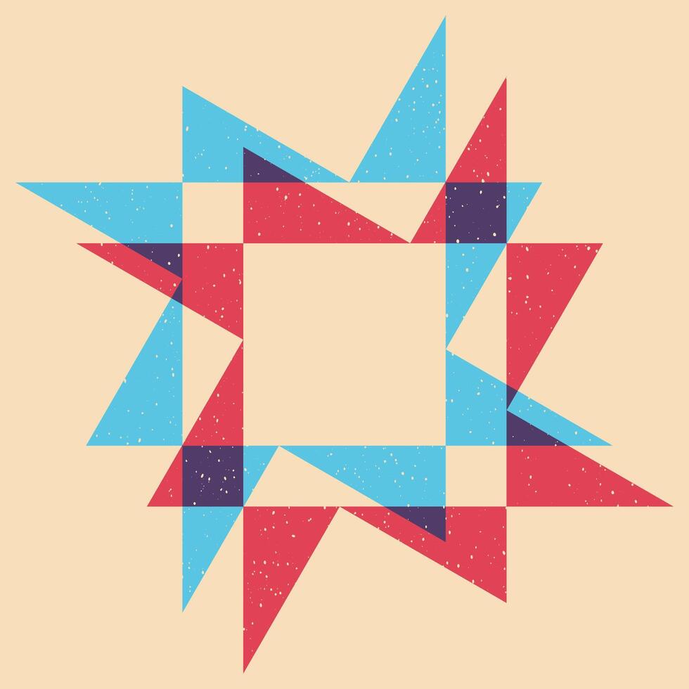 Geometric object with riso print effect. . Graphic element for fabric, textile, clothing, wrapping paper, wallpaper, poster. Graphic element. Perfect For your own decoration or design vector