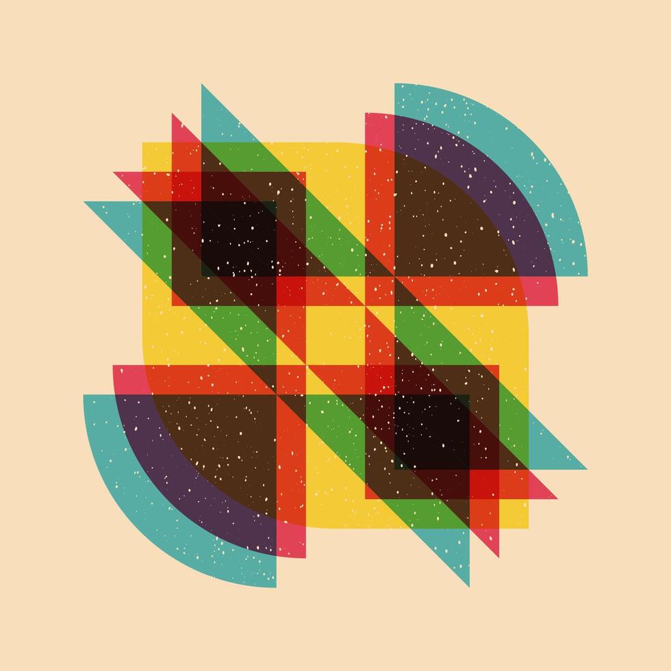 Geometric object with riso print effect. . Graphic element for fabric, textile, clothing, wrapping paper, wallpaper, poster. Graphic element. Perfect For your own decoration or design vector