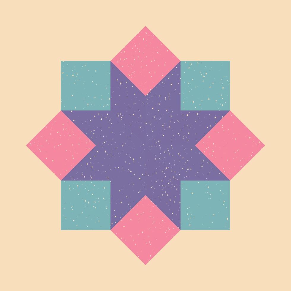 Geometric object with riso print effect. . Graphic element for fabric, textile, clothing, wrapping paper, wallpaper, poster. Graphic element. Perfect For your own decoration or design vector
