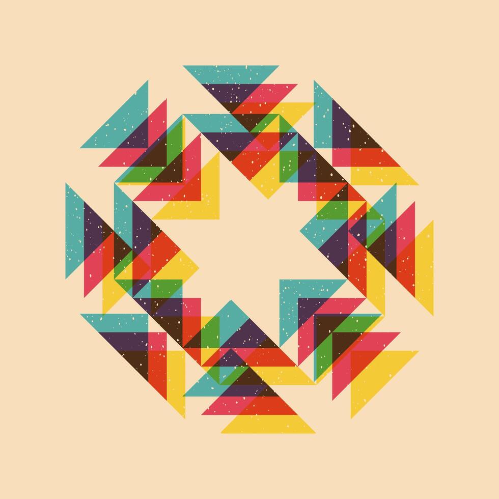 Geometric object with riso print effect. . Graphic element for fabric, textile, clothing, wrapping paper, wallpaper, poster. Graphic element. Perfect For your own decoration or design vector