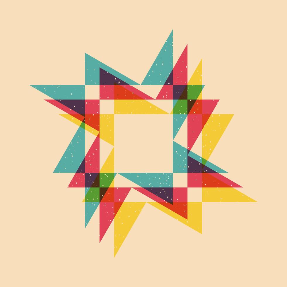 Geometric object with riso print effect. . Graphic element for fabric, textile, clothing, wrapping paper, wallpaper, poster. Graphic element. Perfect For your own decoration or design vector