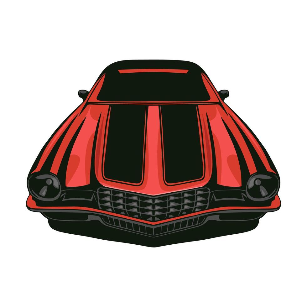 front view classic Car illustration,car design for conceptual design vector