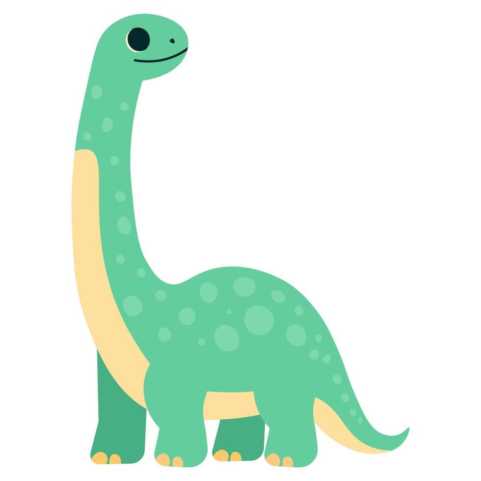Childrens cute animal. Pretty dinosaur. Flat character for children. vector