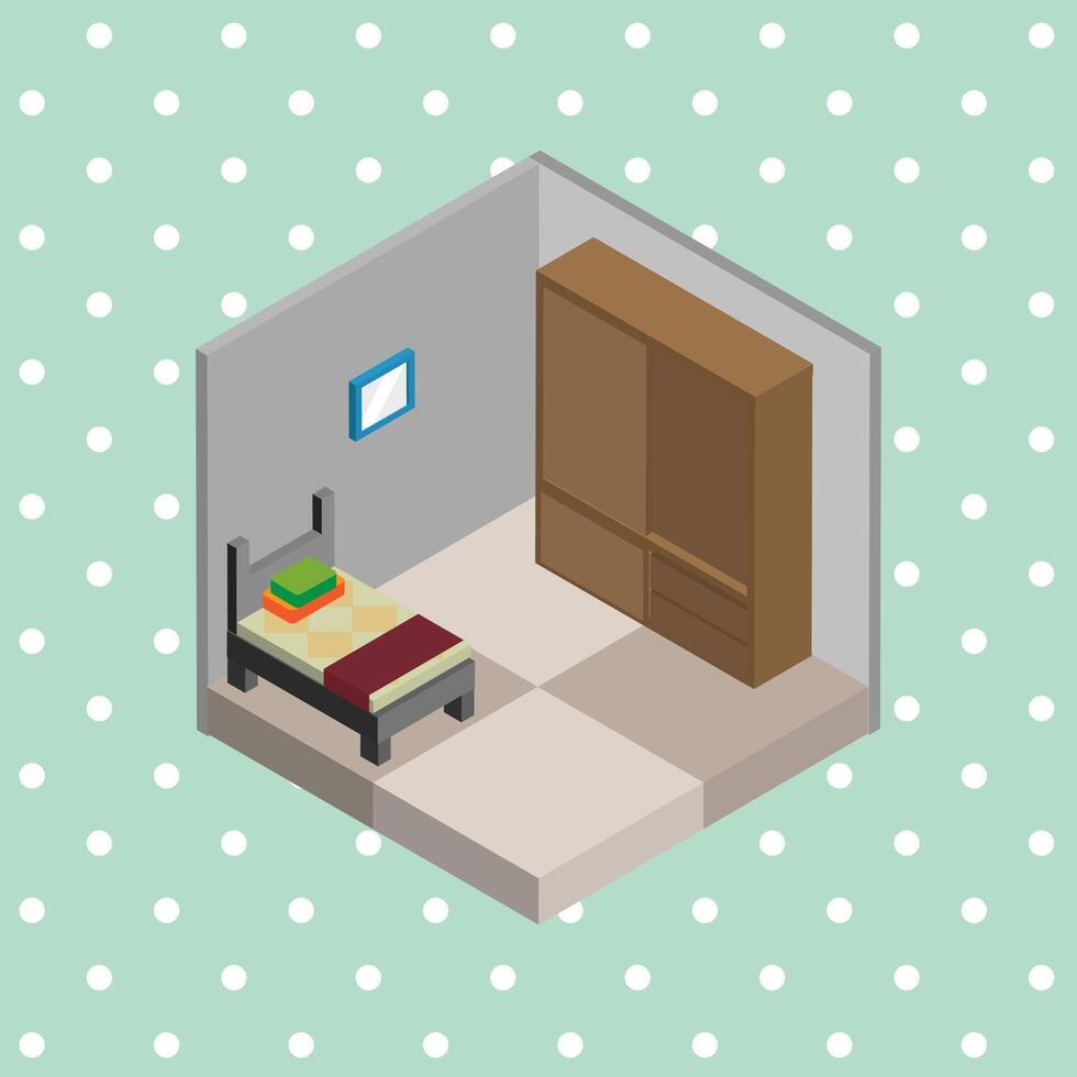 ISOMETRIC BEDROOM ART vector