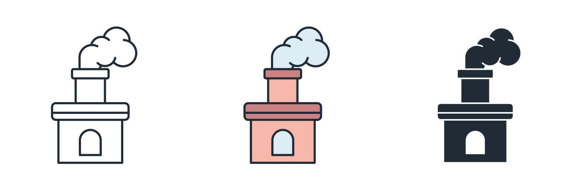 Chimney Icon symbol illustration isolated on white background vector