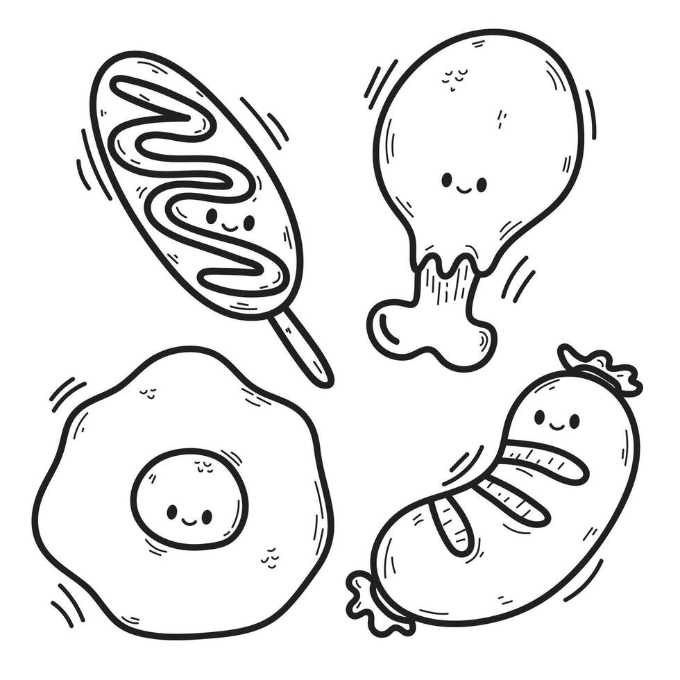 illustration coloring simple cartoons. outline black and white, icon vector