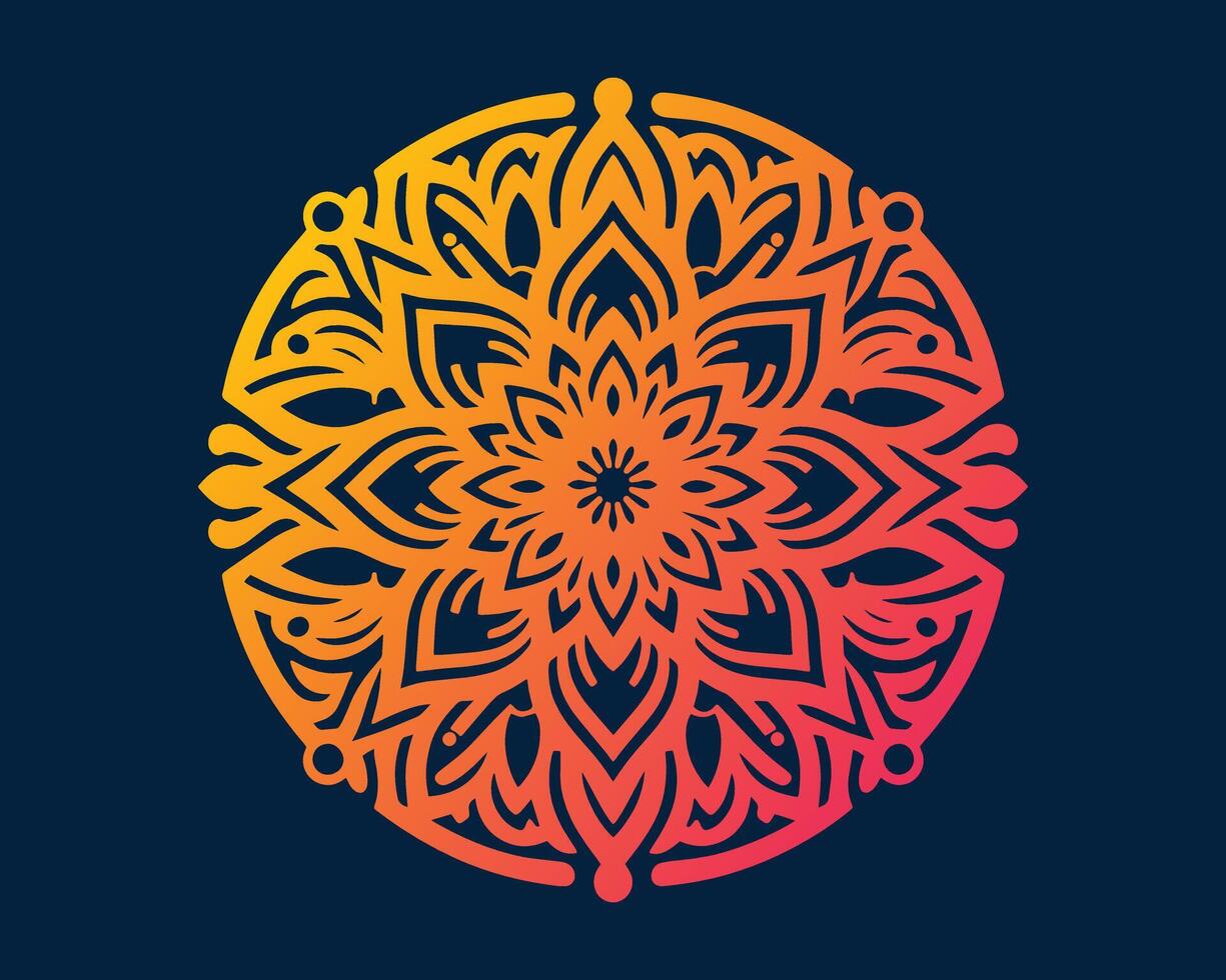 Floral mandala design gradient color vector