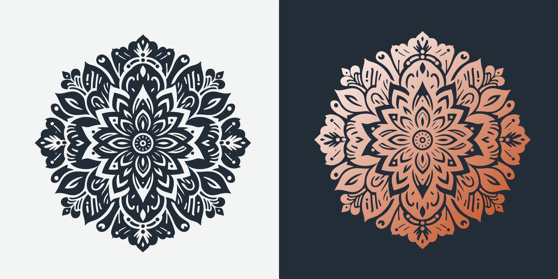 Floral mandala design gradient color vector