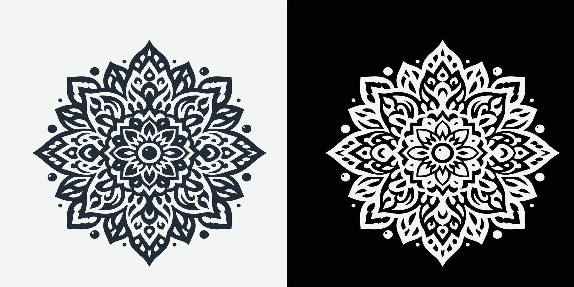 Floral mandala design gradient color vector
