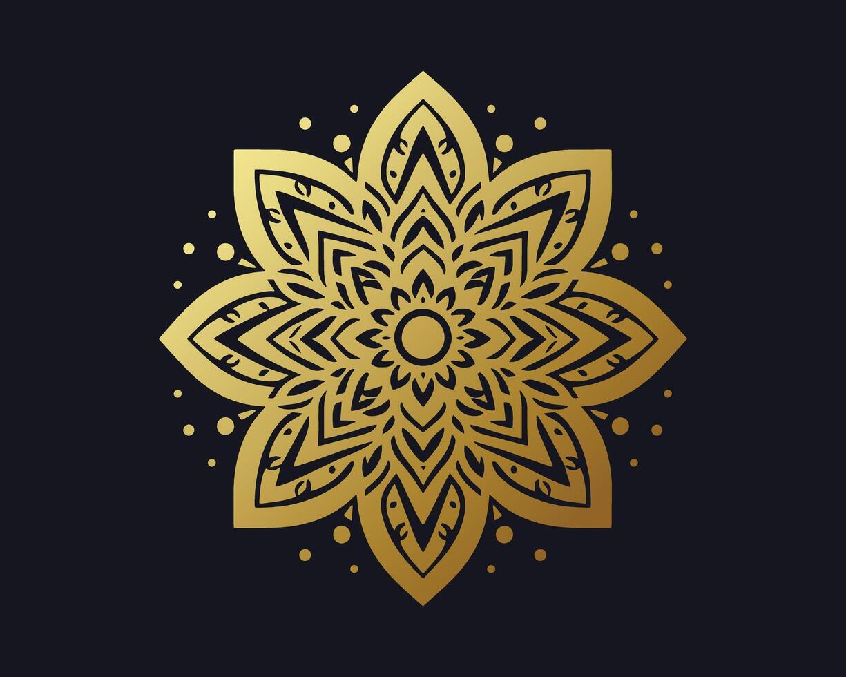 Floral mandala design gradient color vector