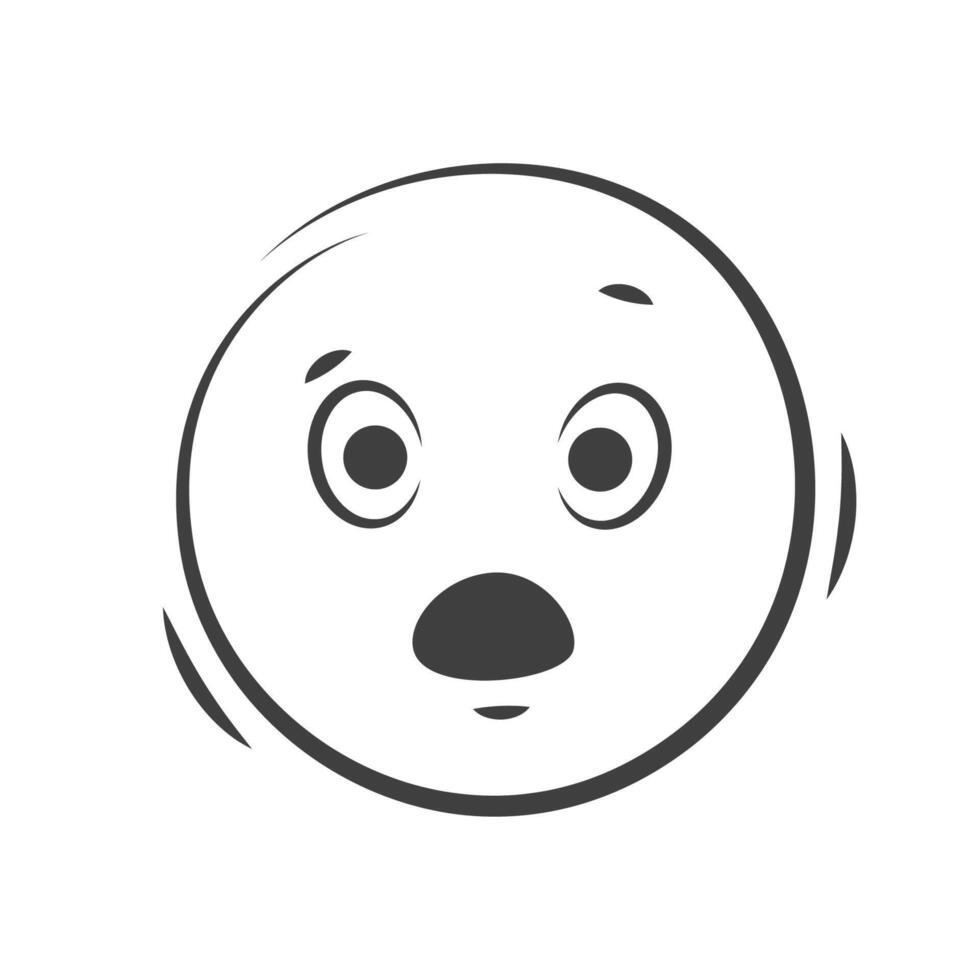 Surprised emoticon, shocked emoticon emoji icon isolated on white background. vector