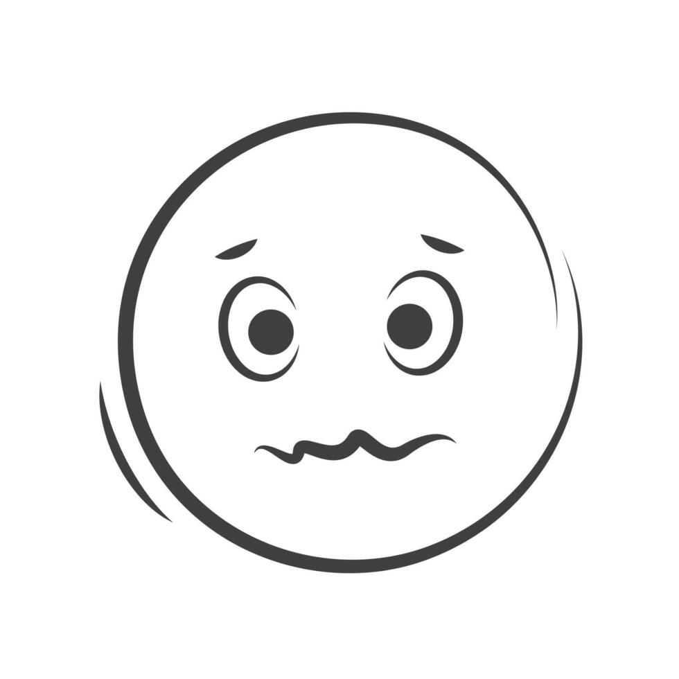 Surprised emoticon, shocked emoticon emoji icon isolated on white background. vector