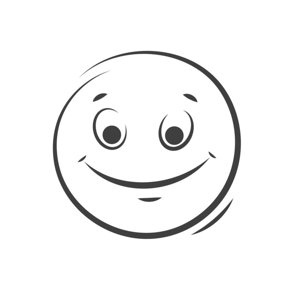 Emoticon icon. Happy smiling face Emoji isolated on white background. vector