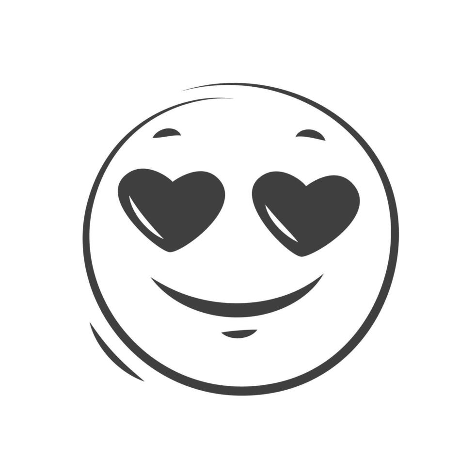 Emoji with hearts. Happy smiling emoticon isolated on white background. vector