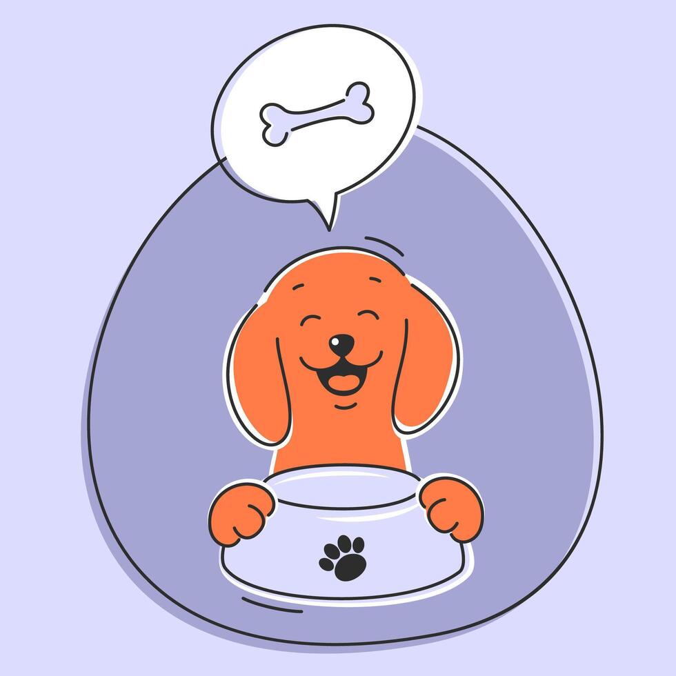 linda perro perro tejonero Sueños de alimento. mascota tienda logo. diseño Tienda bienes y comida para animales vector