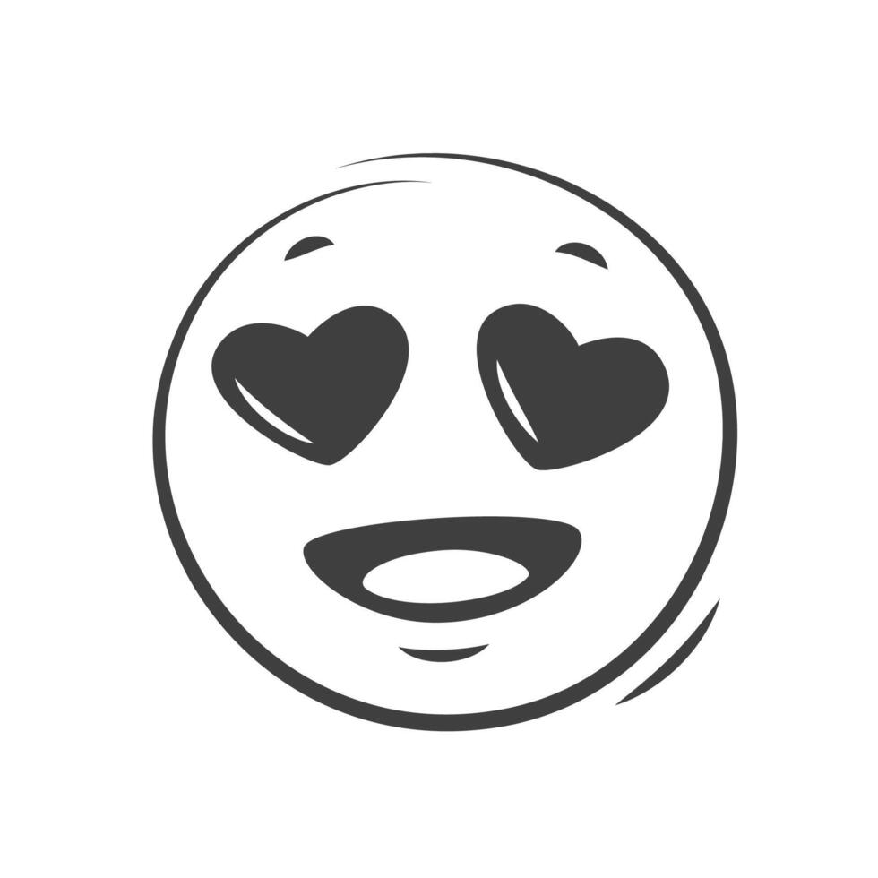 Emoji with hearts. Happy smiling emoticon isolated on white background. vector