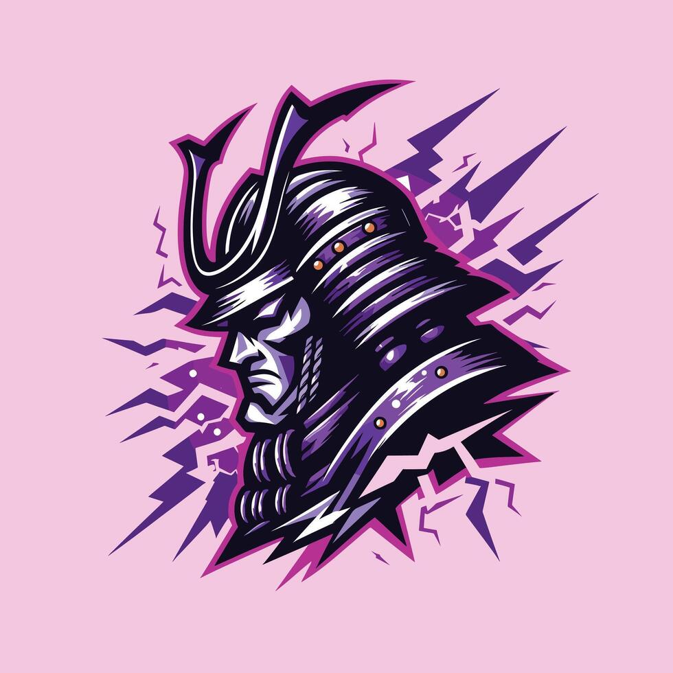 Samurai Icon Logo Design vector