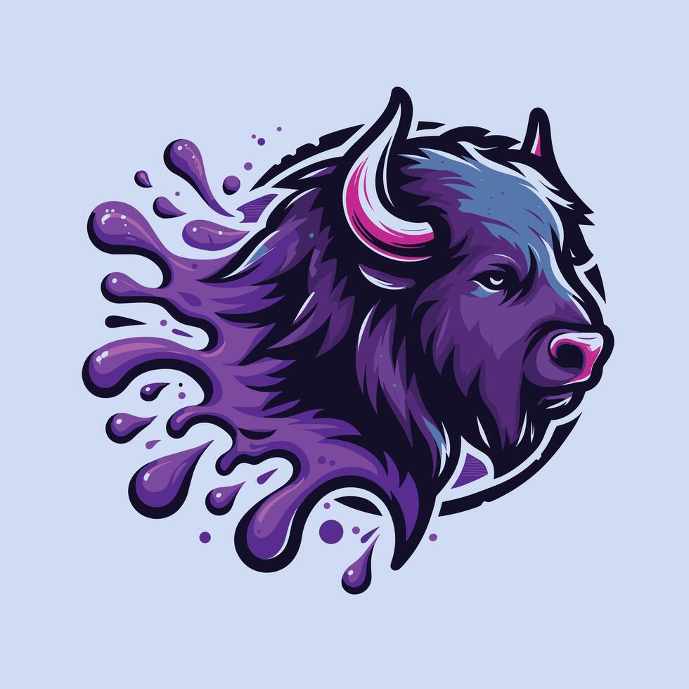 Bison Head Logo Design vector