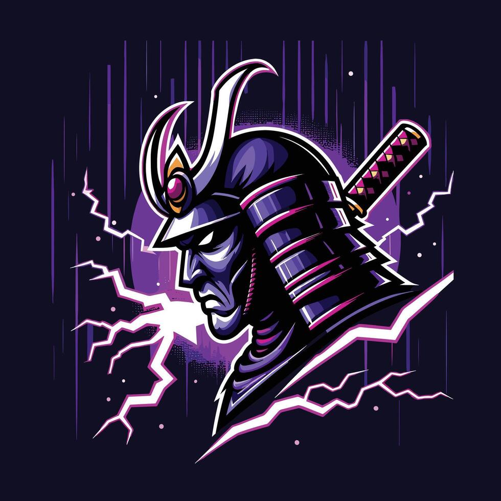 Samurai Icon Logo Design vector