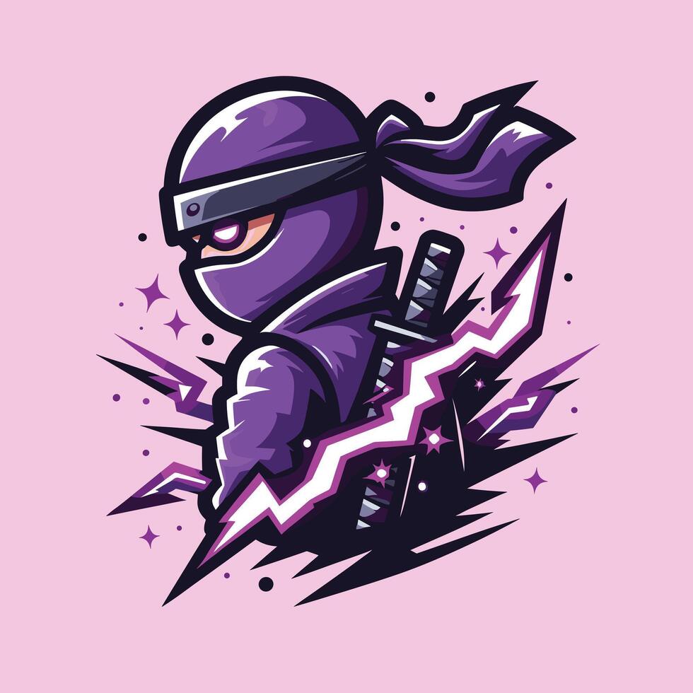 Ninja Icon Logo Design vector