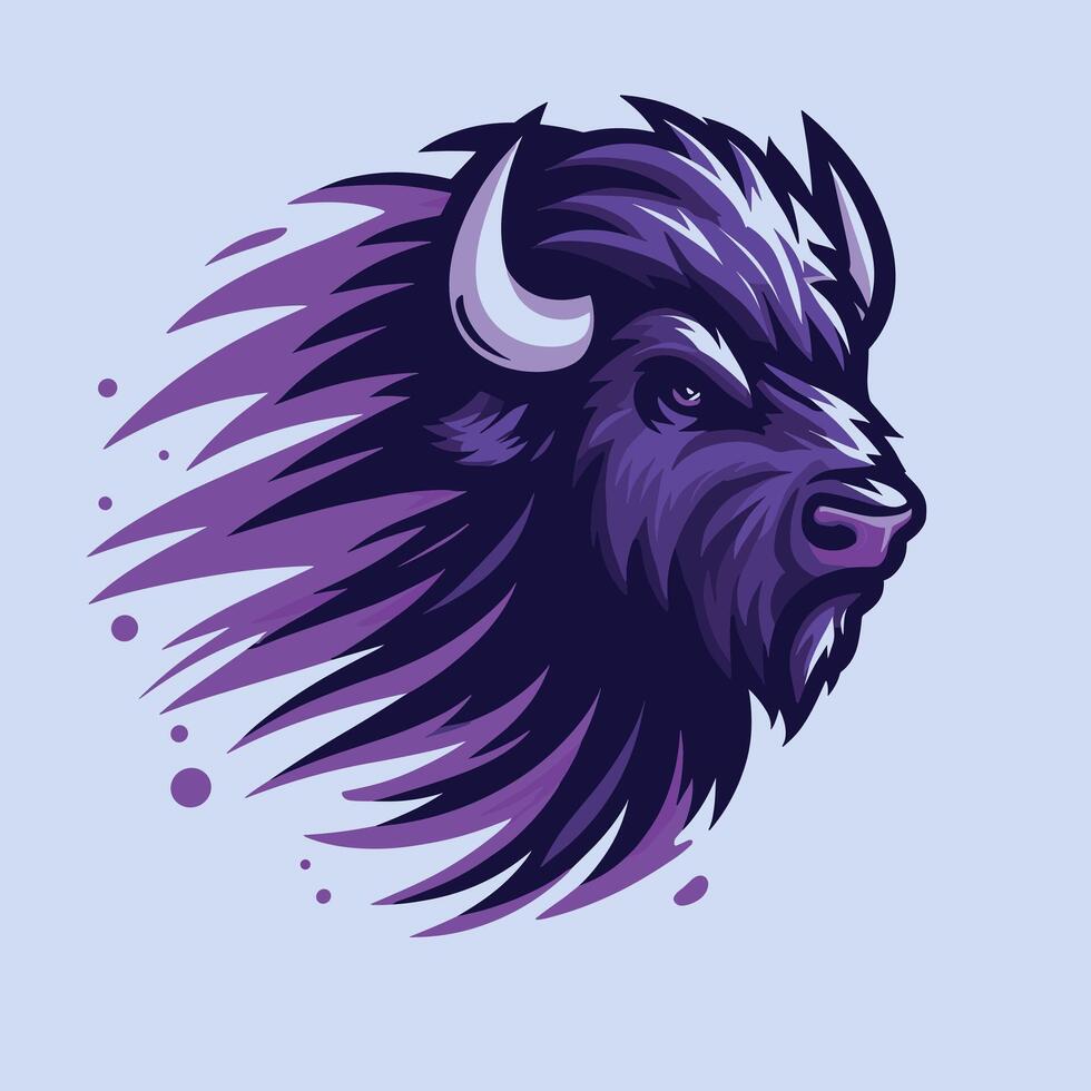 Bison Head Logo Design vector