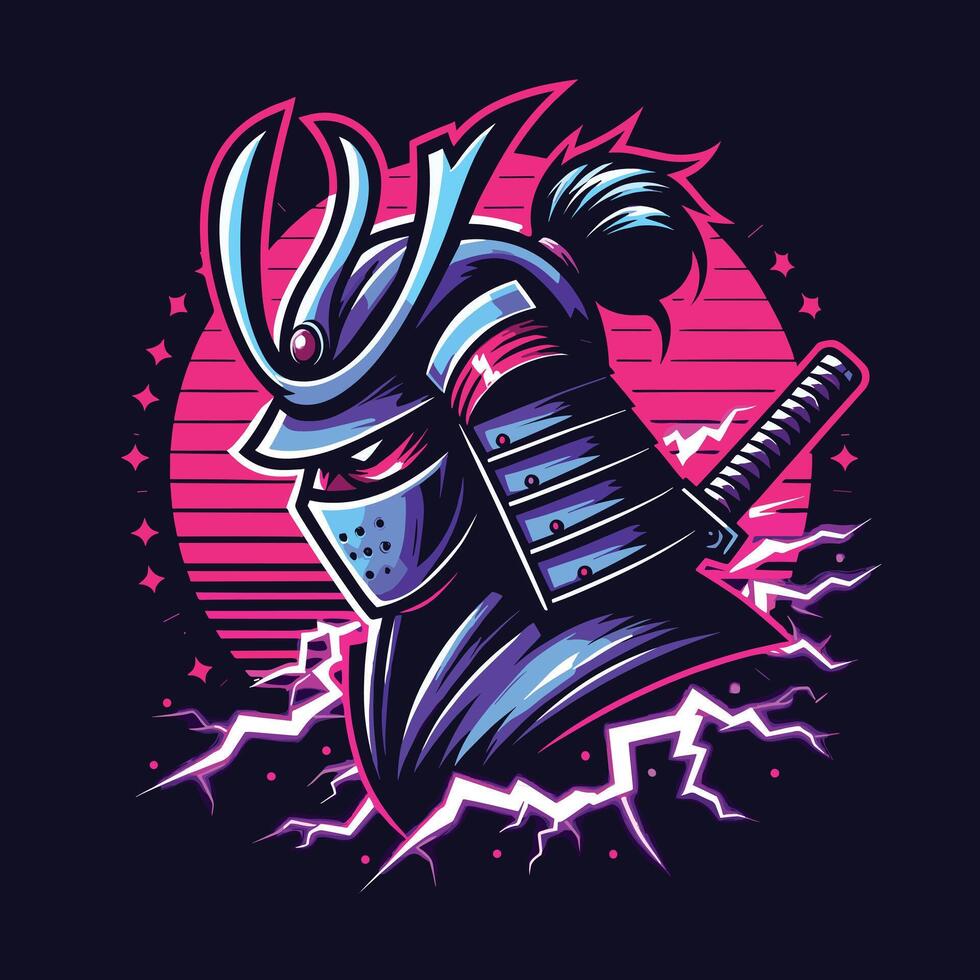 Samurai Icon Logo Design vector