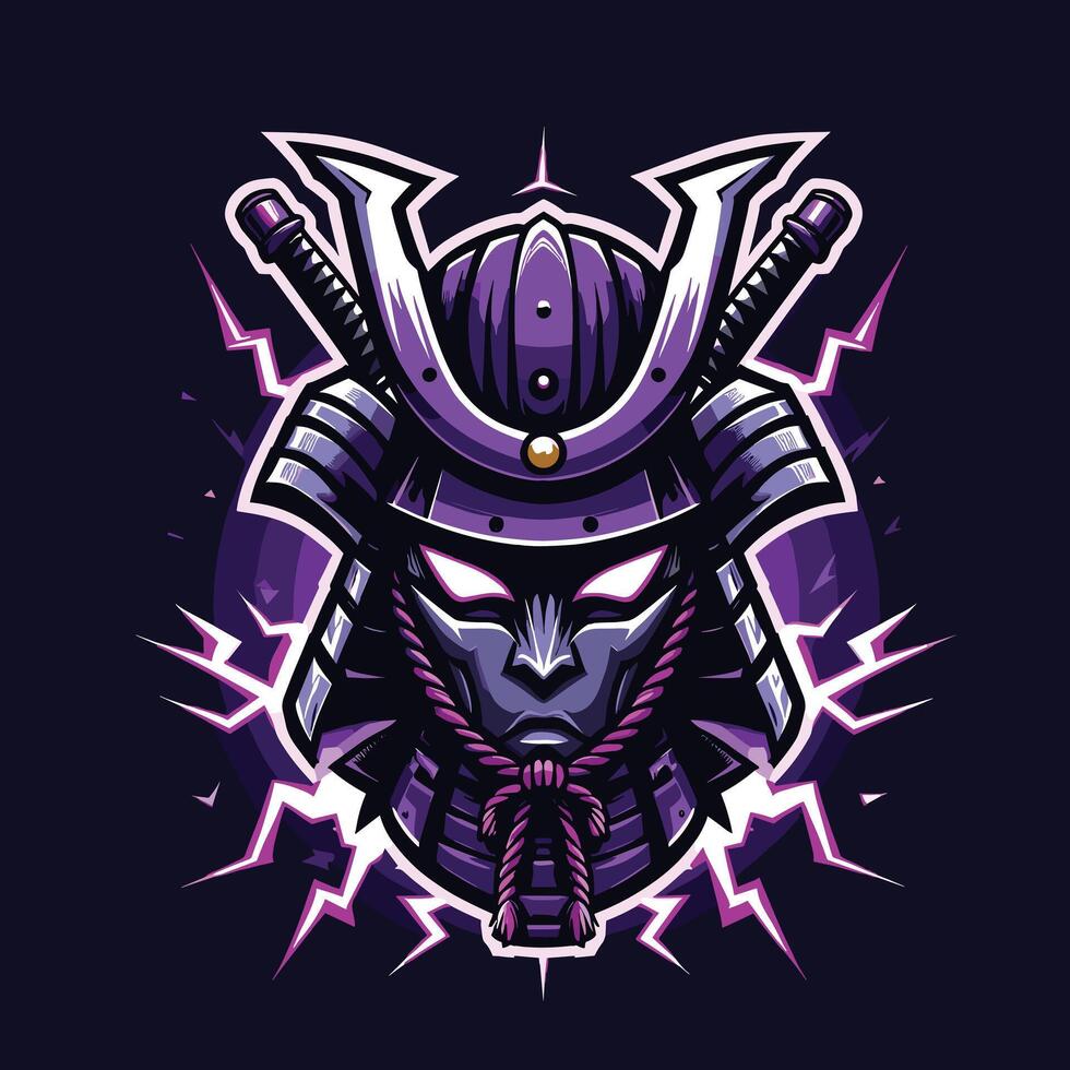 Samurai Icon Logo Design vector