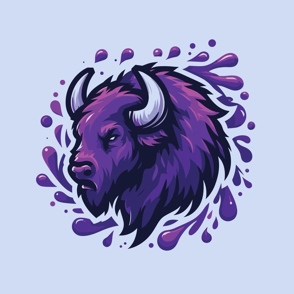 Bison Head Logo Design vector