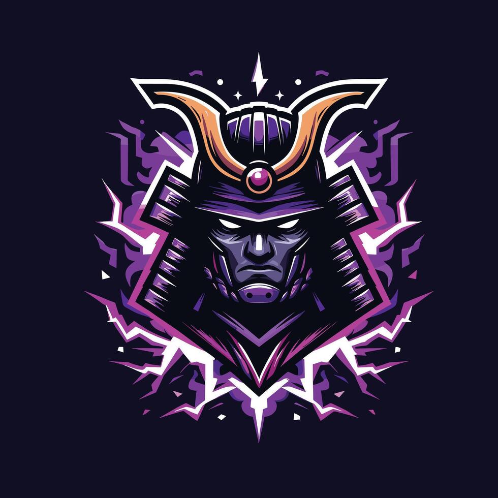 Samurai Icon Logo Design vector
