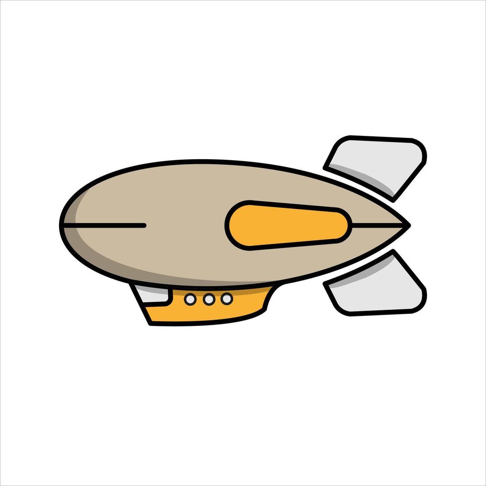 A Zeppelin airship with a white background. vector