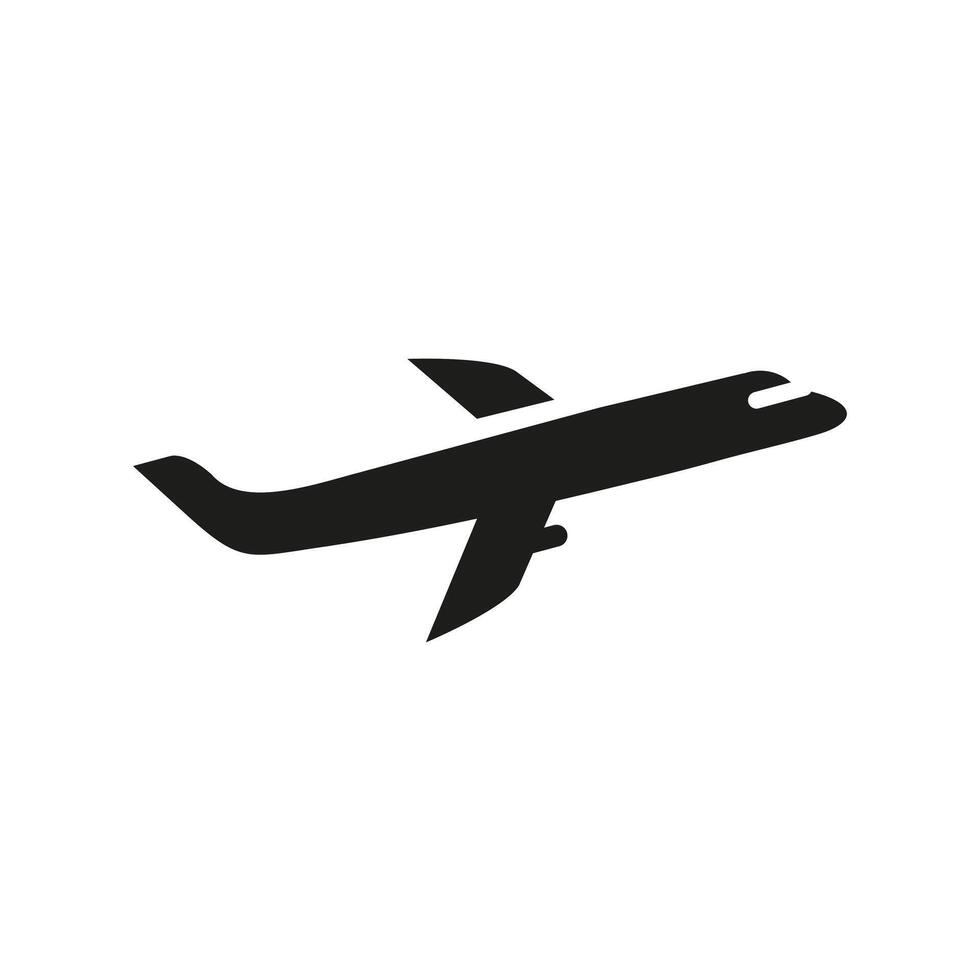 An airplane icon with a white background. vector