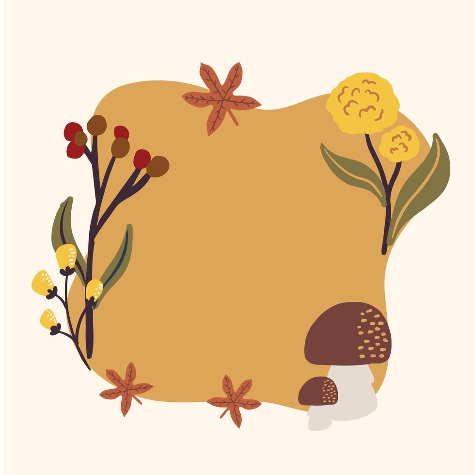 Autumn Nature Themes Sticker Pattern Set vector