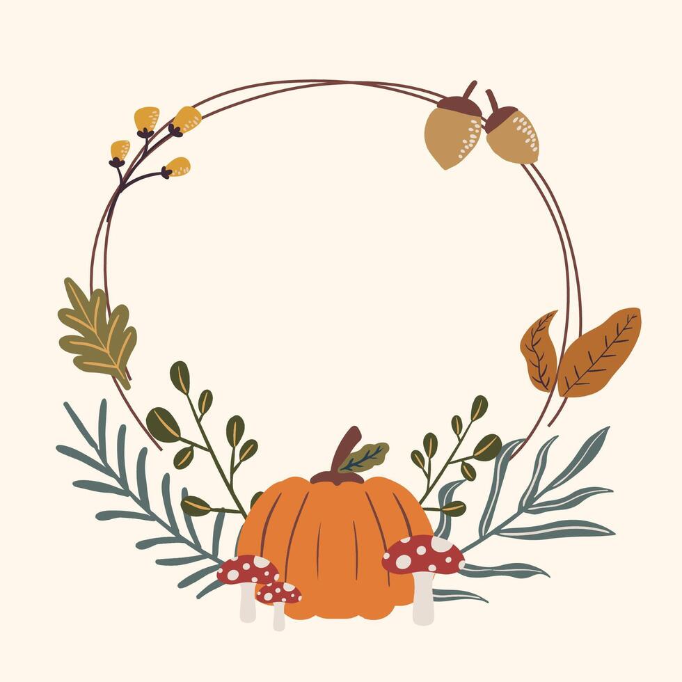 Autumn Nature Themes Sticker Pattern Set vector
