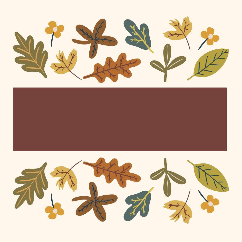 Autumn Nature Themes Sticker Pattern Set vector