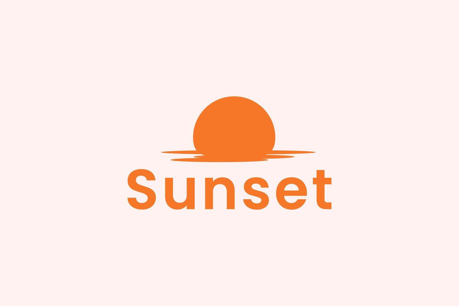 sunset logo icon illustration vector