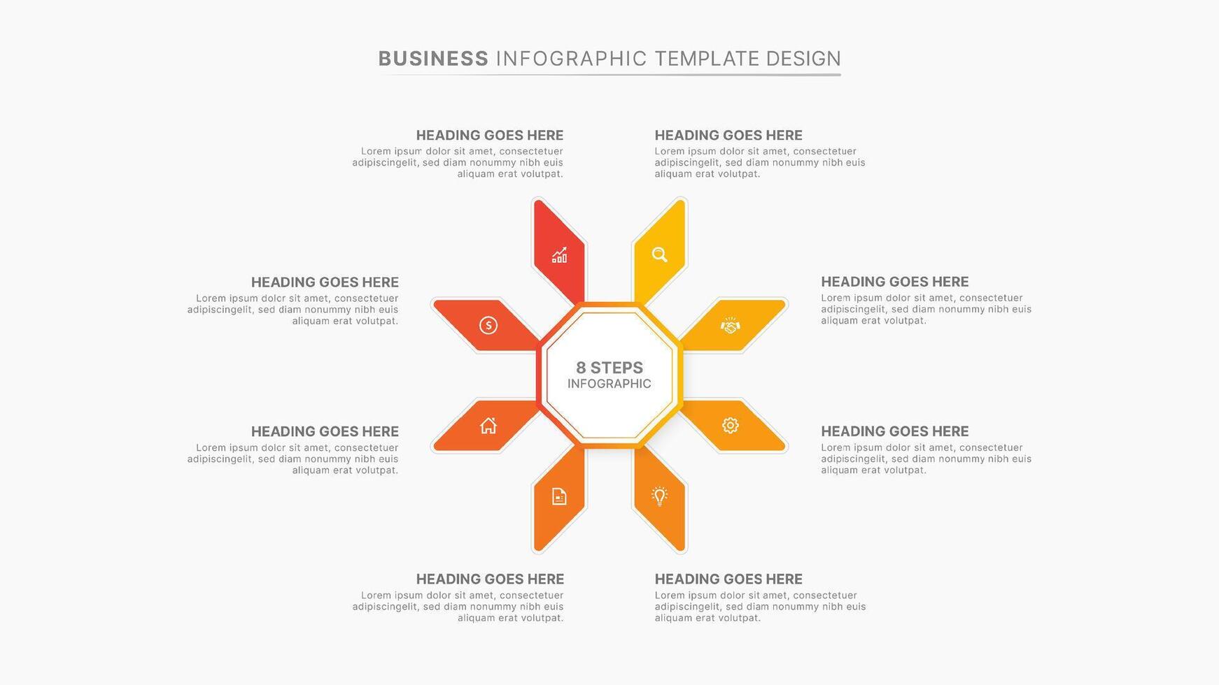Modern Infographic Design Template with Eight Options vector