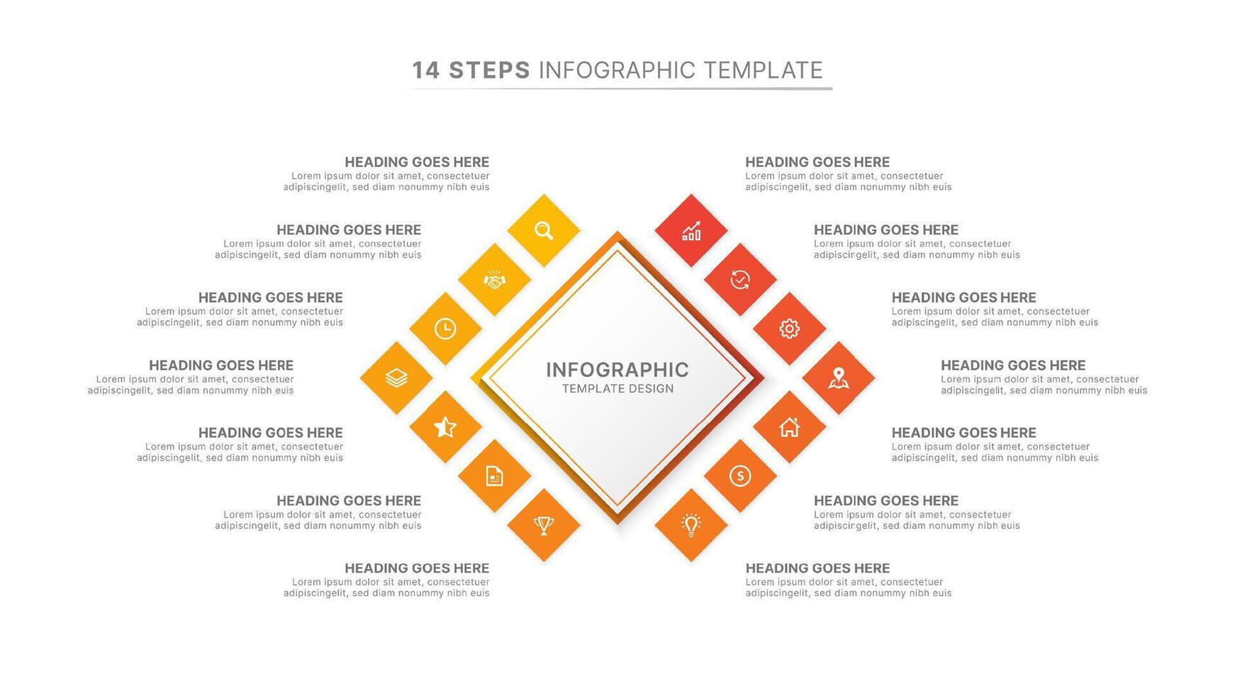 Modern Infographic Design Template with 14 Options vector