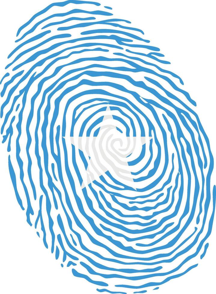 Fingerprint colored with the national flag of Somalia vector