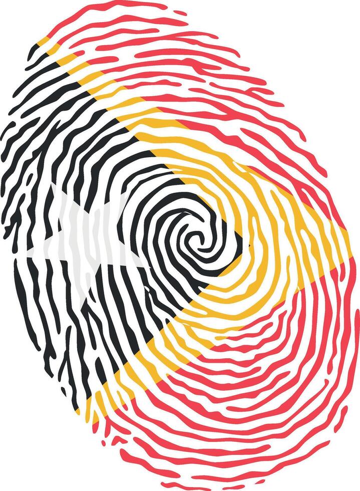 Fingerprint colored with the national flag of East Timor vector