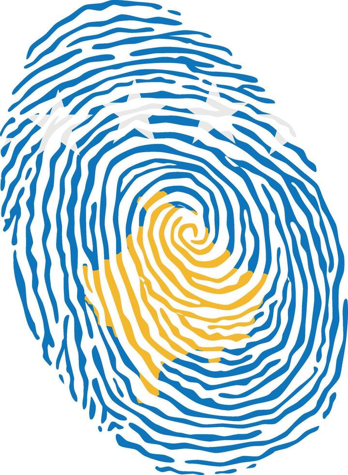 Fingerprint colored with the national flag of Kosovo vector