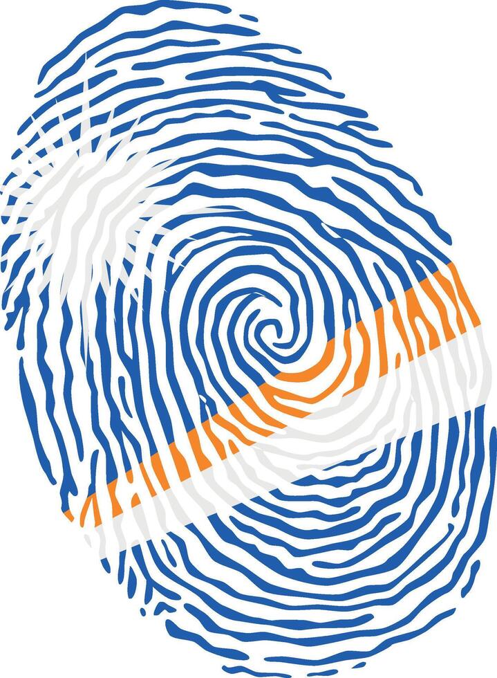 Fingerprint colored with the national flag of Marshall Islands vector