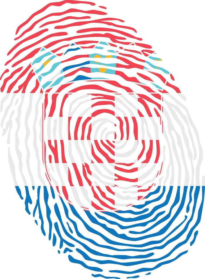 Fingerprint colored with the national flag of Croatia vector