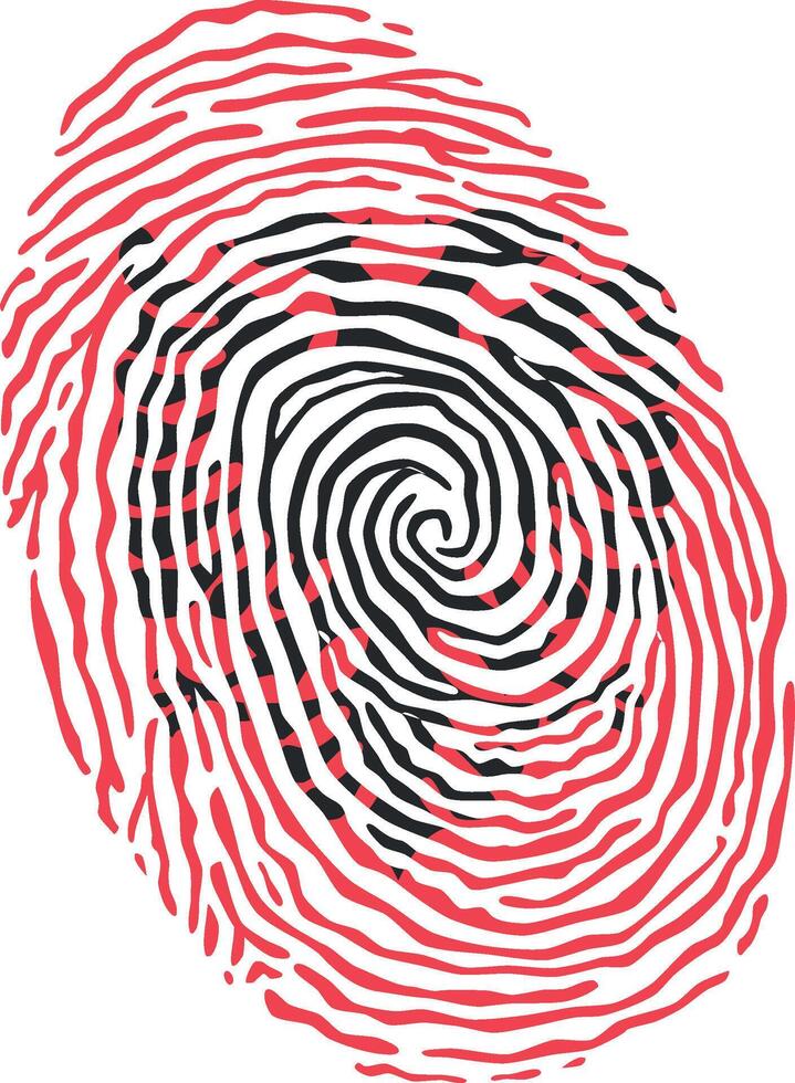 Fingerprint colored with the national flag of Albania vector
