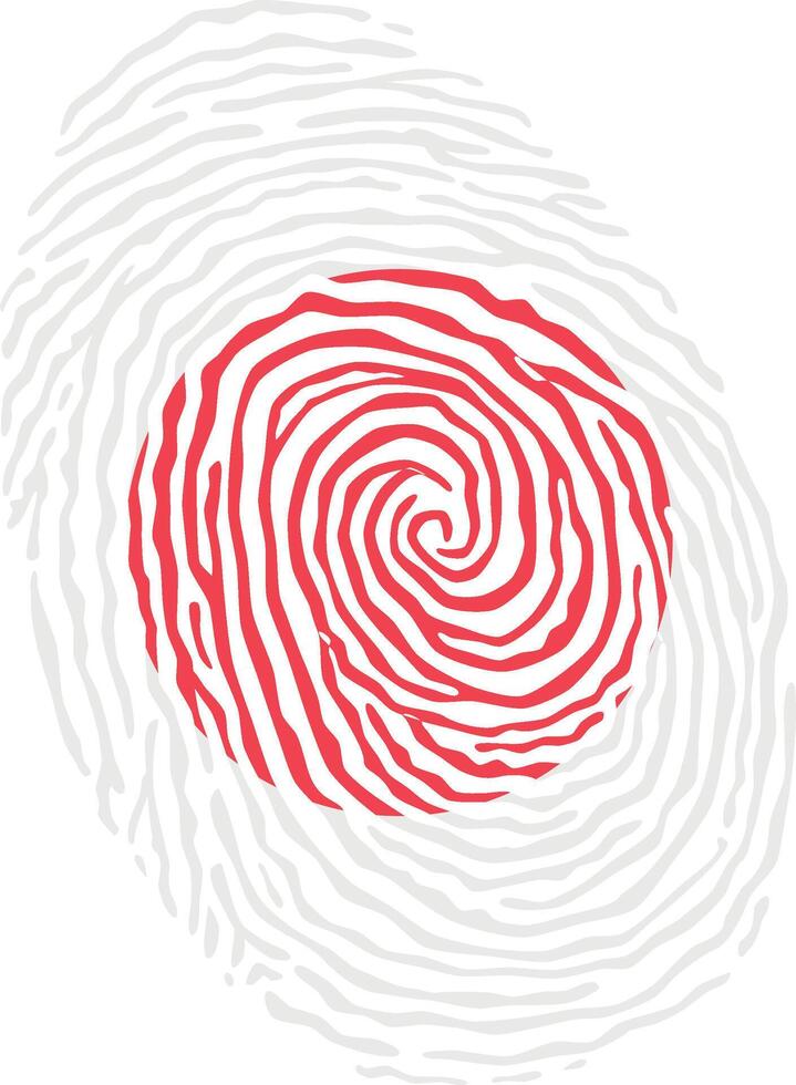 Fingerprint colored with the national flag of Japan vector