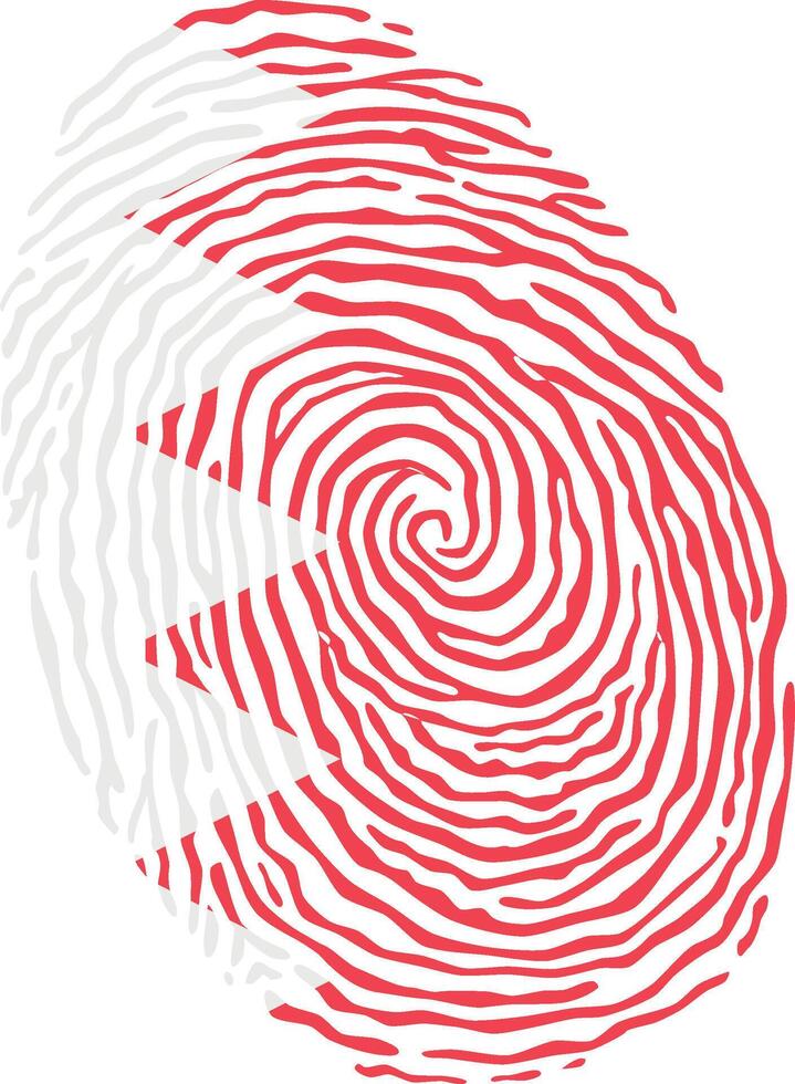 Fingerprint colored with the national flag of Bahrain vector