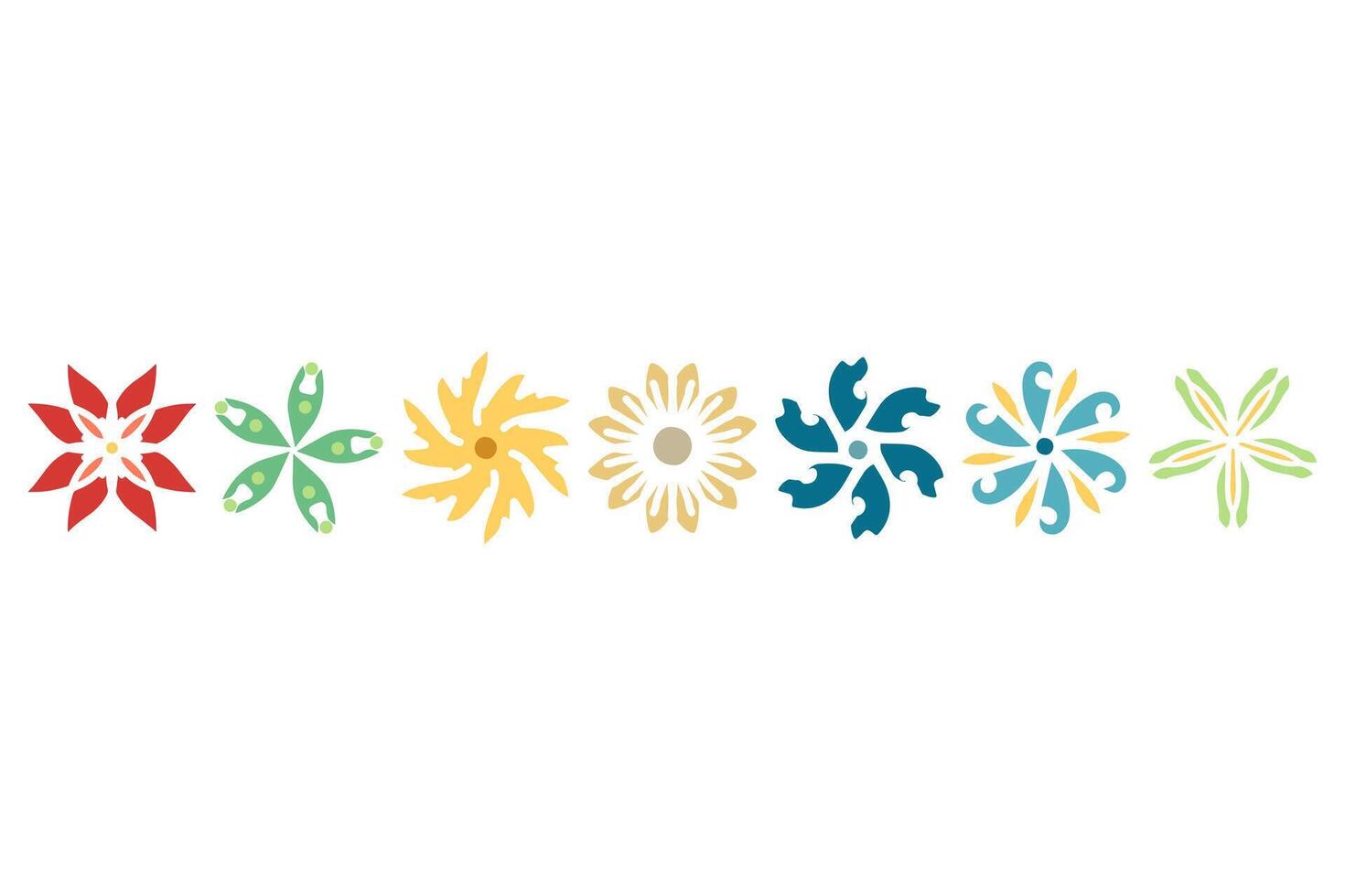Flower icon set. Botanical floral design vector