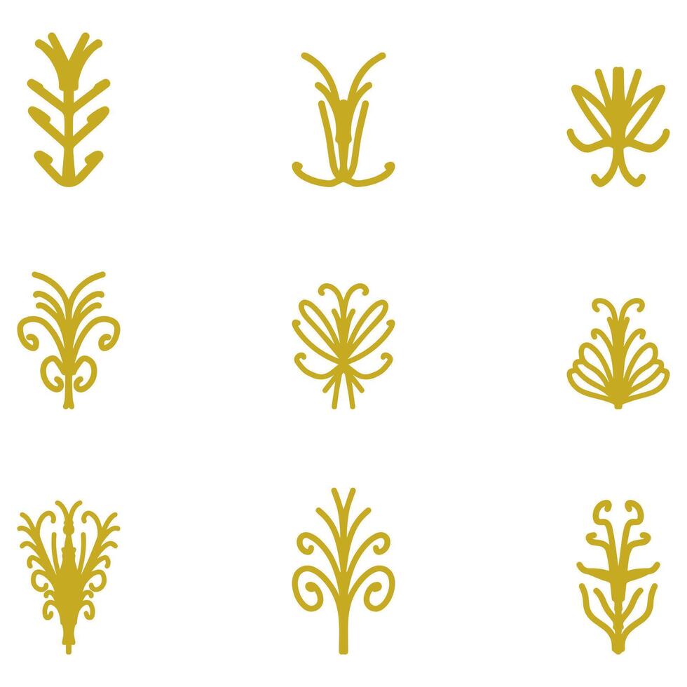 Decorative ornament shape icon set vector