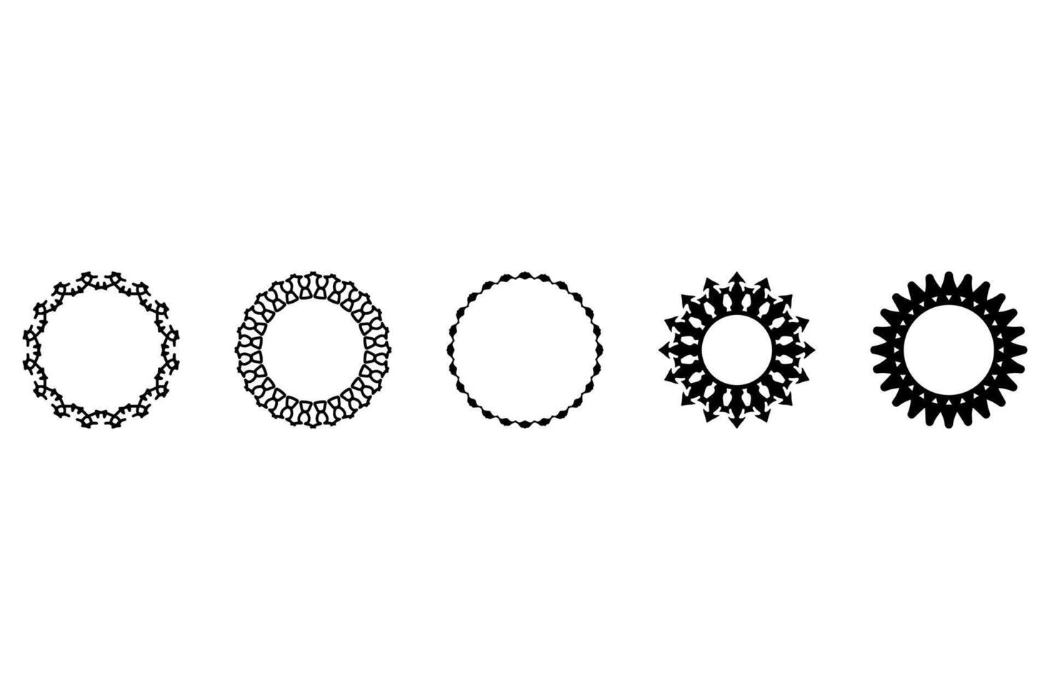 Decorative ornament shape icon set vector